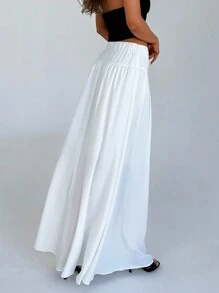 Aloruh 極簡優雅白色長裙 - 白色 - 查看 7