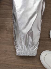 SHEIN Young Boy Metallic Cuff Long Pants, Suitable For Parties, Streetwear And Summer - Silver - View 5