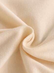 SHEIN 嬰兒女童針織柔軟舒適衫領連體褲，帶熊圖案和按扣設計的長袖居家裝 - 杏色 - 查看 7