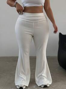 POPSWAY Plus Size Women's Plain Simple Casual Pants For Daily Wear