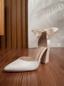 2025 New Sexy & Fashionable Versatile Super High Heel Pearl Stiletto High Heel Women Pumps