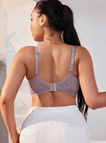 Women's Plus Size Solid Color Lace Underwire Bra Set (Pack Of 3) - Multicolor - View 2