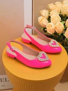 时尚百搭的儿童派对高跟鞋，带搭扣 - 玫紅色 - 查看 5