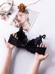 Áo ngực có gọng ren cho nữ, 1 cái - màu đen - Xem 5