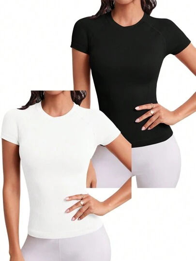 Easithlete Kontrast bokstavstejp Crosscross Rygg Sport Top Gym Topworkout Linne