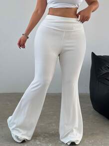 POPSWAY Plus Size Women's Plain Simple Casual Pants For Daily Wear