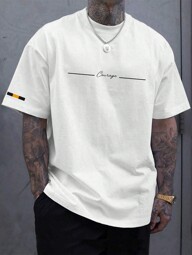 Manfinity LEGND Men's Summer Casual Short Sleeve T-Shirt With Letter Print