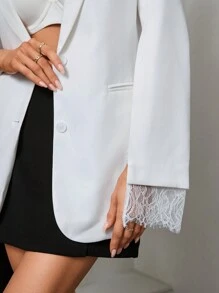 Aveloria Rosie Women's Cape Sleeve & Lace Splice Blazers