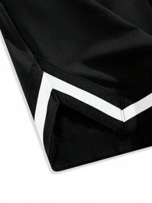 Manfinity Campus Court Men's Summer Casual Letter Printed Short Sleeve Shirts And Shorts Set - Multicolor - View 4