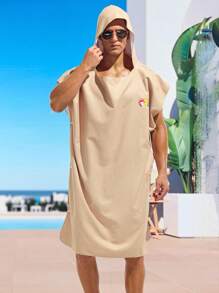 Surfspeed 男士连帽度假泳衣，度假海滩装 - 杏色 - 查看 1