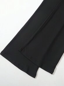 SHEIN Tween Girl Plain And Simple Daily Jumpsuit - Black - View 5