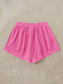 SHEIN EZwear White Woven Sporty Women Shorts