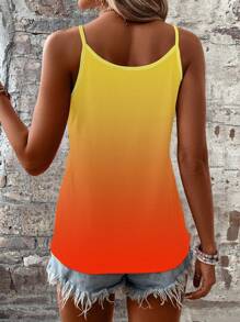 SHEIN LUNE 假日休闲渐变金属装饰吊带背心图案T恤女式上衣 - 彩色 - 查看 2