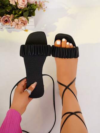 Flat Casual Women's Sandals, Toe-Baring, Indoor/Outdoor Slipper Valentines