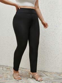 RueChic High-Waisted Skinny Pants - Black - View 3