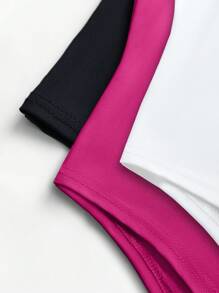 SHEIN LUNE 純色圓領無袖連體褲夏季三件套組