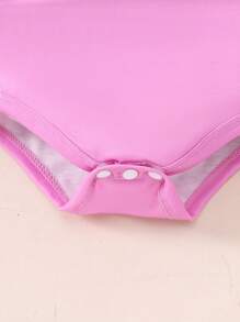 SHEIN Playful Pals 5入組新生兒女寶寶夏季可愛圖案連身衣套裝 - 玫紅色 - 查看 6