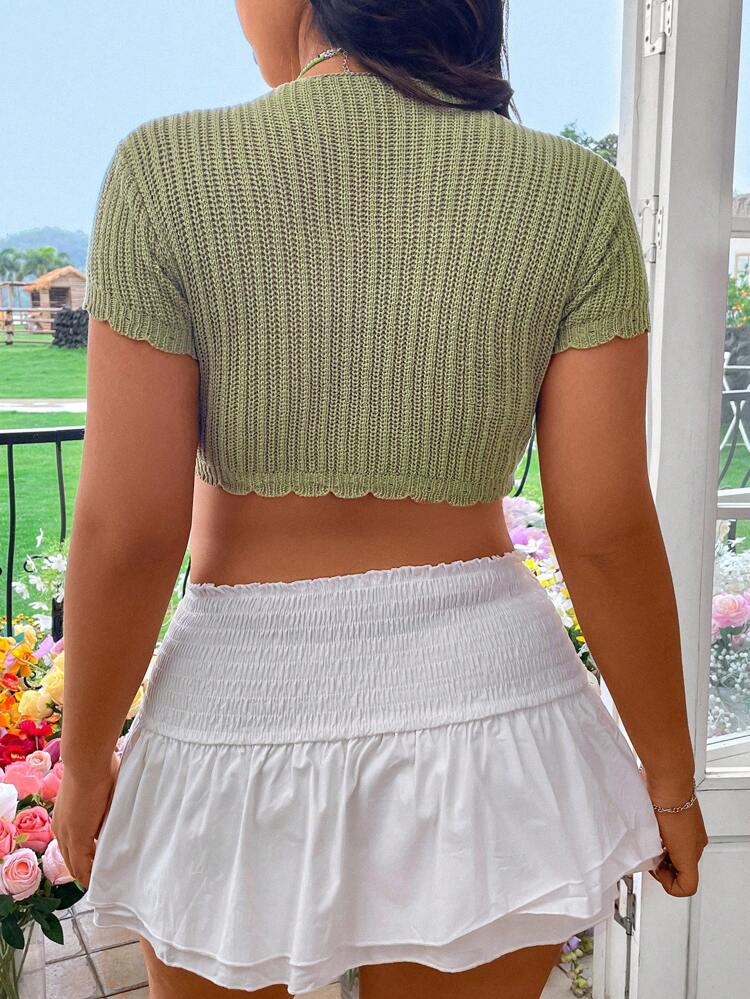 女性用 ソリッドカラー 短め カジュアル プラスサイズ カーディガン