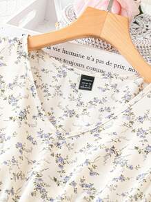 Breezaya Women Summer Holiday Retro Floral Dress With Ruffled Hemline And Cinched Waist Maxi Vacation Beach Outfit - Multicolor - View 3