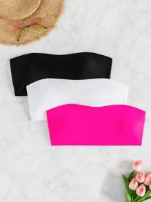 Swim Basics Summer Beach 3pcs/Set Women's Solid Color Swimwear Top