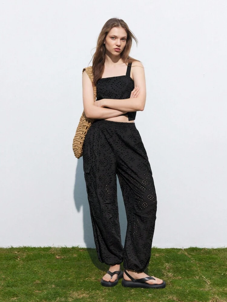 SHEIN Maija Pantalones largos sencillos de uso diario en unicolor para mujer