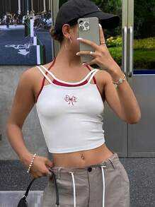 DAZY 女士純色簡約風上衣，適合日常穿著 - 白色 - 查看 3