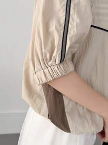 FRIFUL 女士單色簡約日常外套 - 卡其色 - 查看 7