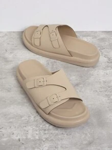 SHUZIA New Women's Summer Casual Fashion Anti-Slip Wedge Heel Thick-Bottomed Sandals - Apricot - View 2