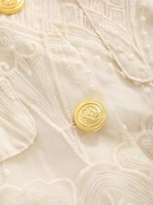 DAZY 春夏女士优雅派对蕾丝随意剪裁连衣裙舞会礼服太阳裙 - 米色 - 查看 8