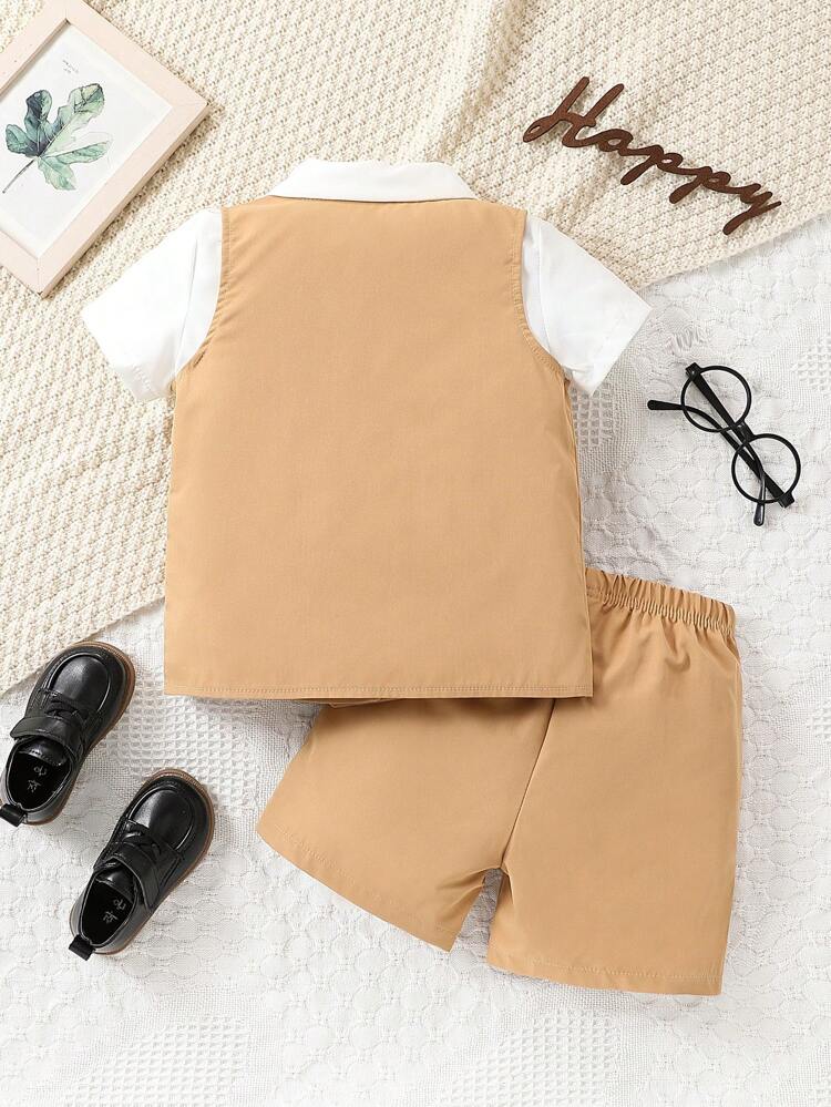 Young Boy Fashionable Solid Color Gentlemen Suit Set