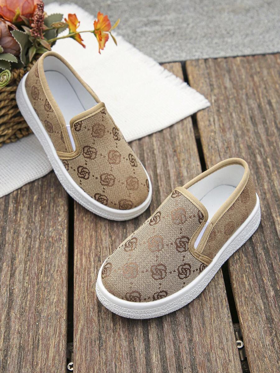 Toddler Boys/Girls Canvas Soft Bottom Non-Slip Comfortable Flat Casual Sneakers, Spring/Autumn - Khaki - View 1