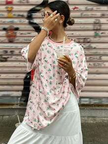 DAZY Women T-Shirts Plants bunga ditsy All Over Print - MultiWarna - View 10