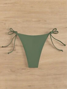 SHEIN Swim Quần bơi nữ đơn giản và trơn hàng ngày - màu xanh lá - Xem 2