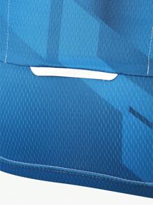 Manfinity Riding Maillot de ciclismo de manga corta con estampado de letra y animal, con cremallera