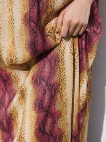 Maija Robe de plage croisée à motif tie-dye pour femmes avec col en V et à bretelles - Rose pâle - Voir 3