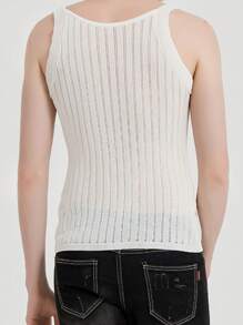 Manfinity Hypemode Débardeur en tricot à coupe ajustée unicolore pour hommes en été avec bretelles