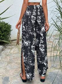 RueChic Floral Print Long Pants For Women - Multicolor - View 2