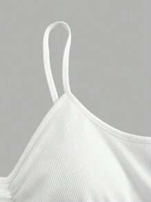 SHEIN Essnce 女性休閒性感修身，吸汗透氣，清爽舒適，加厚，釦扣，好友價值TOP 3件/套夏季免費胸罩 - 彩色 - 查看 6