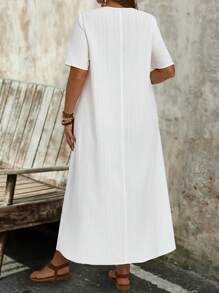 EMERY ROSE Abito asimmetrico a maniche lunghe e corte di moda per taglie forti da donna