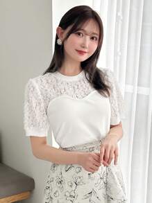 FRIFUL 女士夏季純色圓領短袖優雅T恤