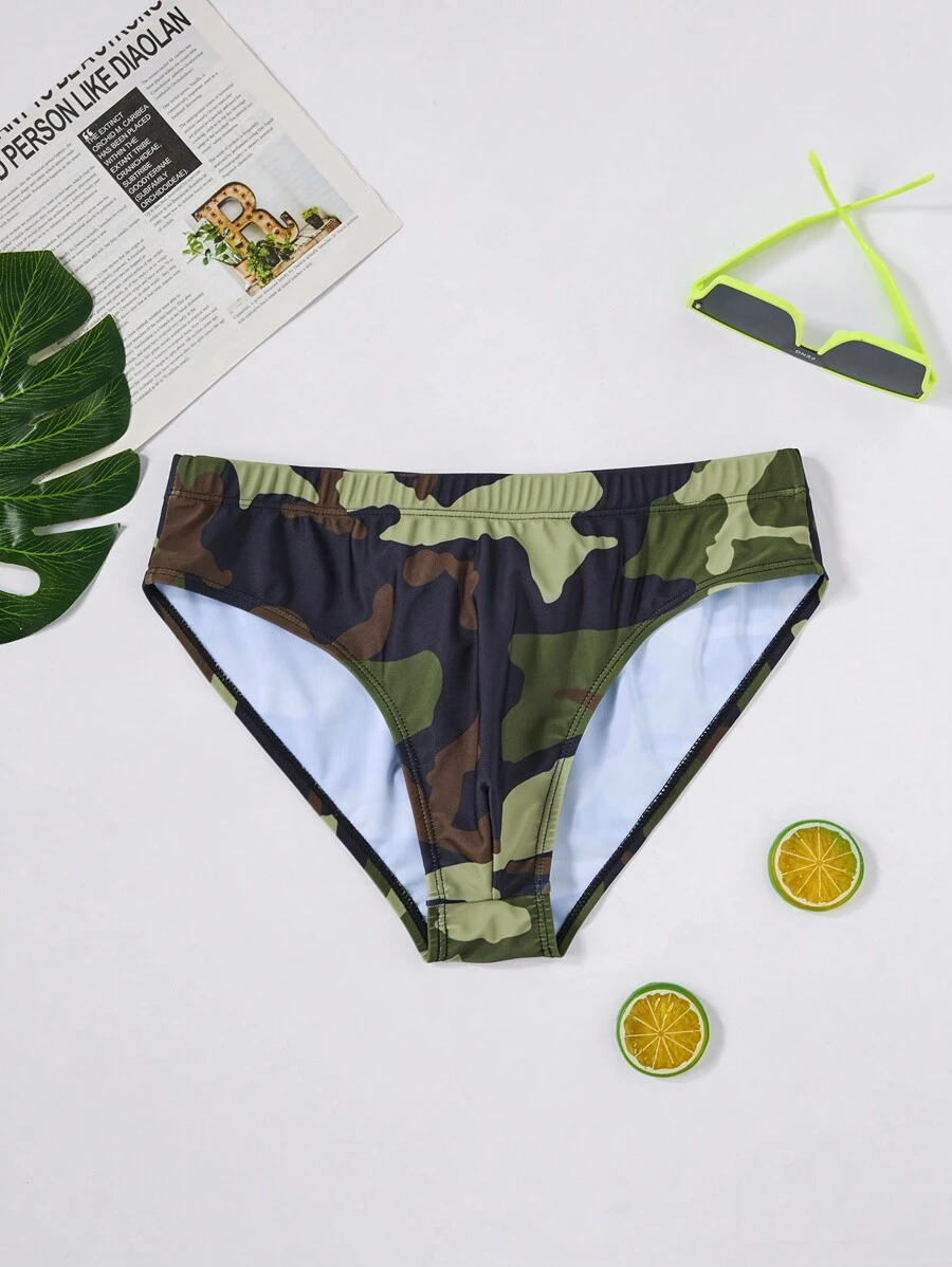 Surfspeed Men Beach Vacation Fashion Camouflage Printed Trunks
