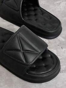 SHUZIA 女款黑色時尚塑料拖鞋，風格多變 - 黑色 - 查看 5