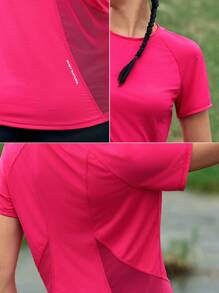 In My Nature 女款夏季速干簡約日常戶外T恤 - 玫紅色 - 查看 9