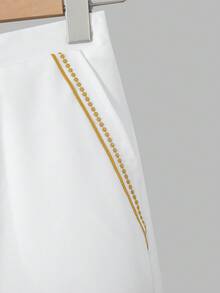 Quần Tween Boy Màu Trắng Thanh Lịch Thêu Phong Cách Phương Tây Cho Bé Lớn - trắng - Xem 4