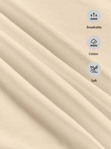 Attitoon Casual Minimalist Cactus Pattern Round Neck Short Sleeve Loose Women T-Shirt, Summer, Containing Cotton - Apricot - View 3