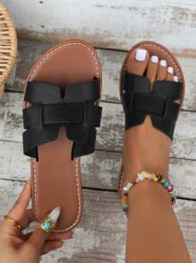 韩版女士平底凉鞋休闲露趾拖鞋，春夏新款编织罗马风格平底户外凉鞋，时尚平底鞋适合搭配礼服。非常适合海滩、度假、公寓、海军蓝、平底、带扣、黑色、橙色、白色、黄色、紫色、灰色、金色、银色、蓝色、绿色、玫瑰红、棕色、法式豹纹、正装鞋、波西米亚风格、趾夹凉鞋、海军蓝、乐福鞋、舒适海滩厚底平底鞋、系有闪亮水钻的拖鞋、穆勒鞋、拖鞋。