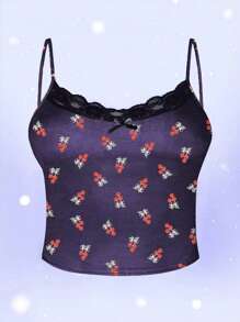 INAWLY 女用隨機蕾絲裝飾吊帶背心派對上衣 - 彩色 - 查看 1