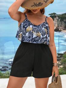 Swim Lushoire Plus Size Women's Stylish One Piece Swimsuit For Summer Beach Vacation