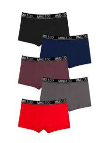 Snug Zone Men's Skull And Letter Printed Contrast Color Boxer Briefs, Pack Of 5 - Multicolor - View 2