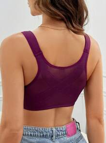 Push-Up Front Closure Women's Bra With Underwire, 1pc - Purple - View 2